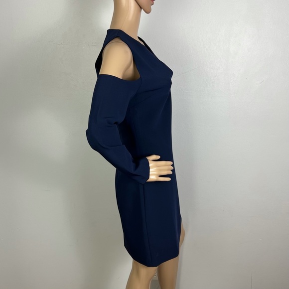 NEW ALICE + OLIVIA NAVY COLD-SHOULDER MINI DRESS - Picture 5 of 8